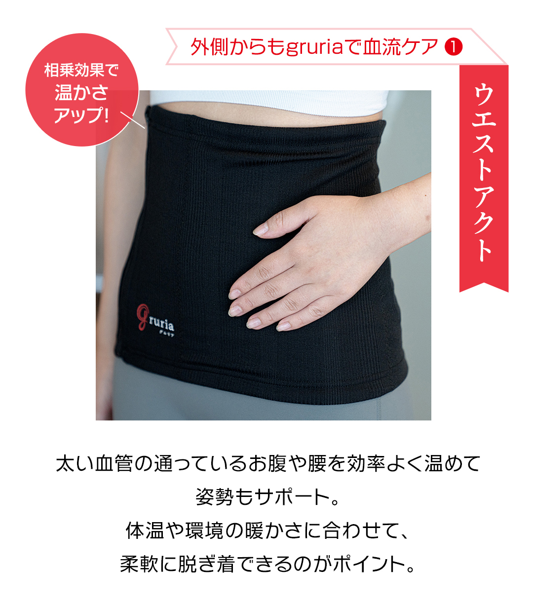 gruria ウエストアクト お腹と腰の温活 血流ケアをサポート